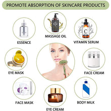 Load image into Gallery viewer, Jade stone roller massager promotes absorption of skincare products.