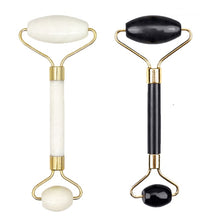 Load image into Gallery viewer, Jade Stone Roller Massager: Black and White Color
